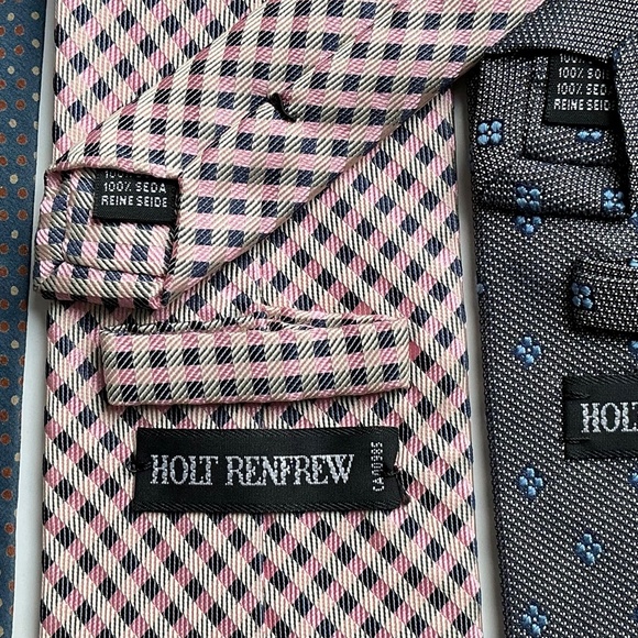 Holt Renfrew lot of 3 all silk ties Made in Italy 🇮🇹 - Picture 2 of 7